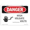 Signmission Safety Sign, OSHA Danger, 5" Height, 7" Width, Volts, Landscape OS-DS-D-57-L-1338 - alternate 1